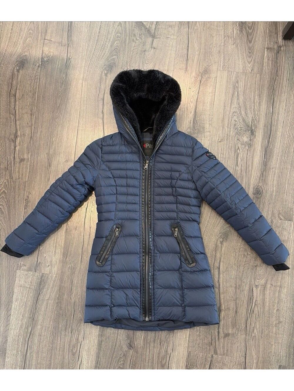 Pajar Canada Cede Down Parka Navy Quilted Puffer Jacket Women’s M Full Zip